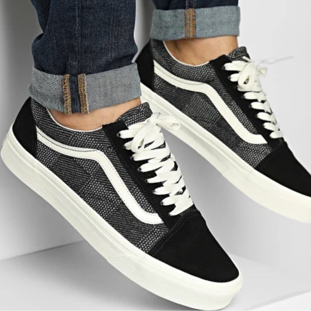 Vans Old Skool Checkerboard Denim black shoes